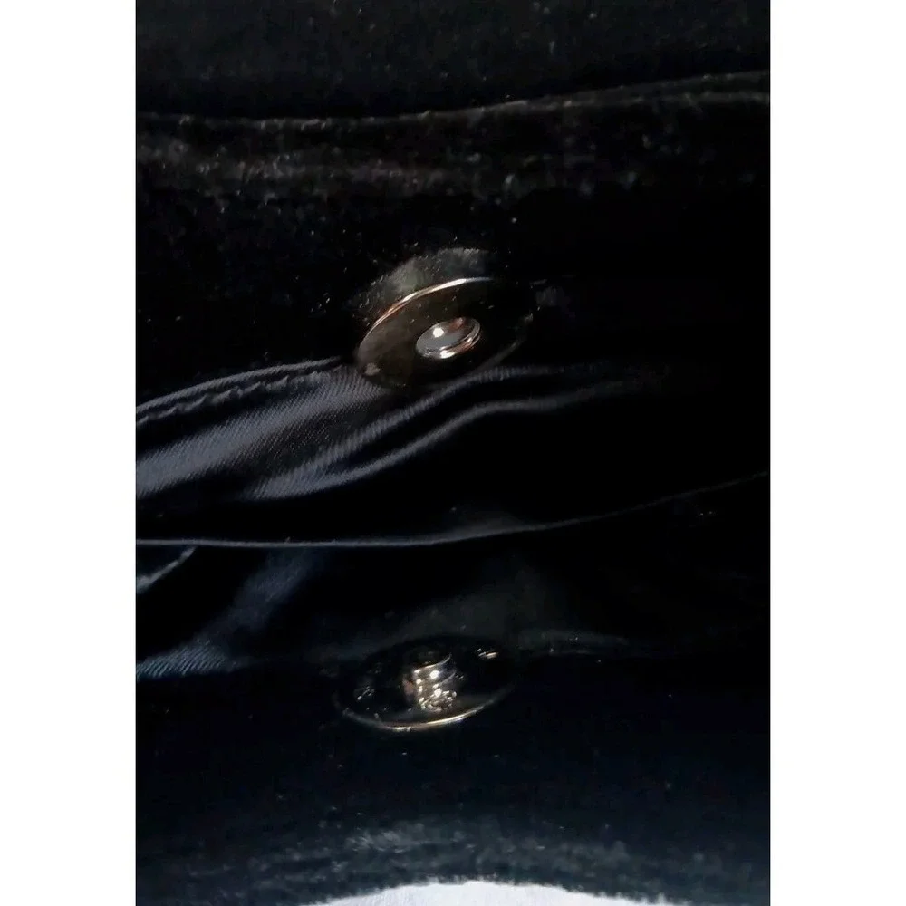 Vtg Black Velvet Purse Handbag Vintage Hand Or Shoulder Strap Lipstick Case READ